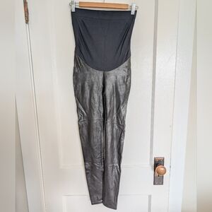 SPANX Faux Leather Maternity Leggings Size Medium
